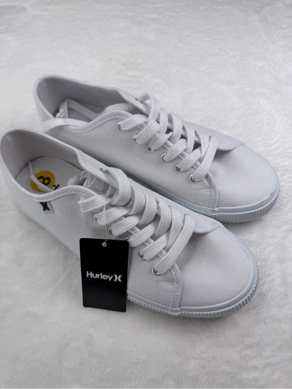 Hurley White Kids Lace-Up Canvas Sneakers